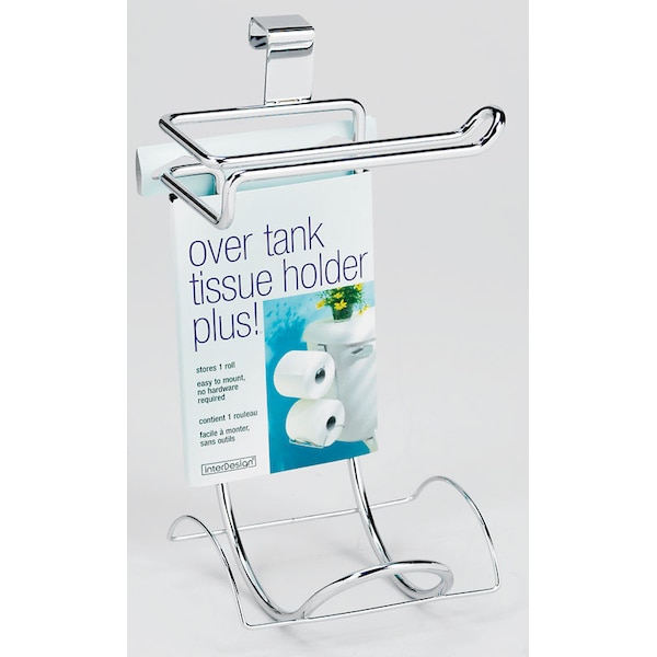 Interdesign iDesign Chrome Silver Over the Tank Toilet Paper Holder 69030 - main